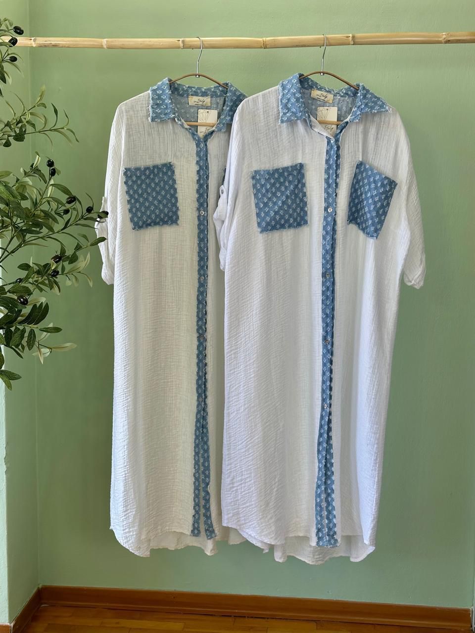 Denim Touch Shirt Dress