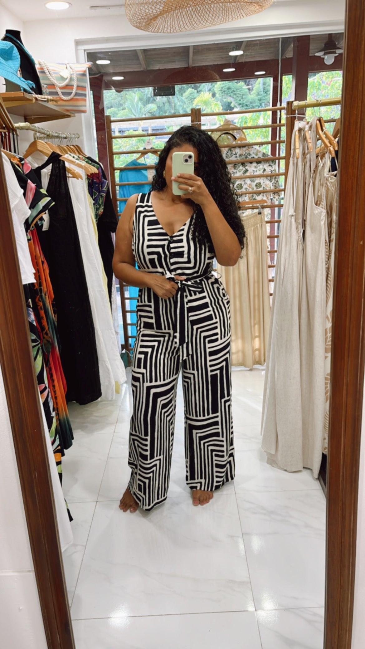 Runaway Button Down Sash Belt Jumpsuit
