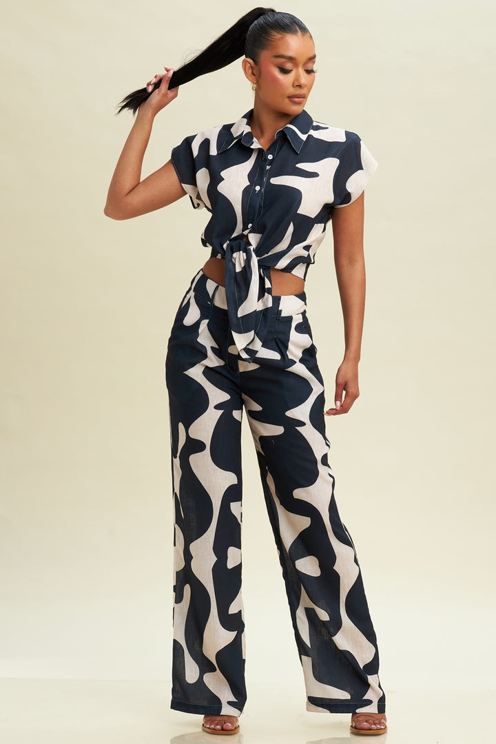 Abstract Pants Set