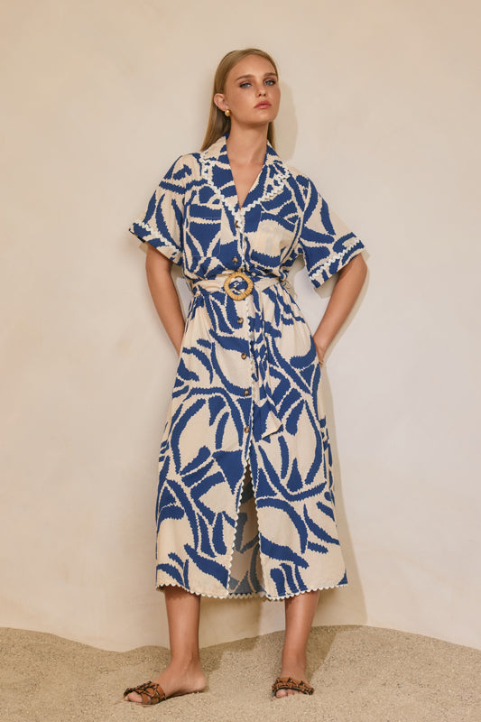 Tide and Seek Rattan Buckle Shirt Dress