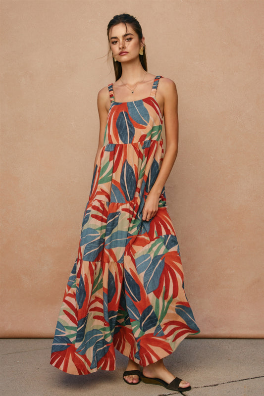 Lagoon Daze Babydoll Tiered Maxi Dress