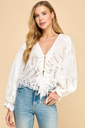 Whisper Glow Eyelet Blouse