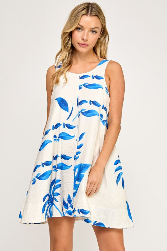 Monstera Leaf Mini Dress