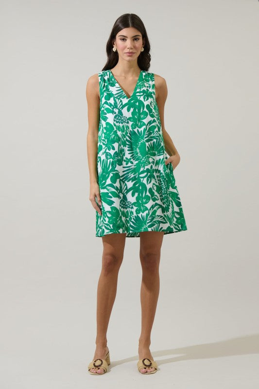 Masey Tropical Shift Mini Dress
