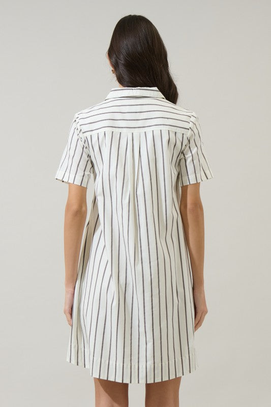 Kamara Striped Collared Mini Dress