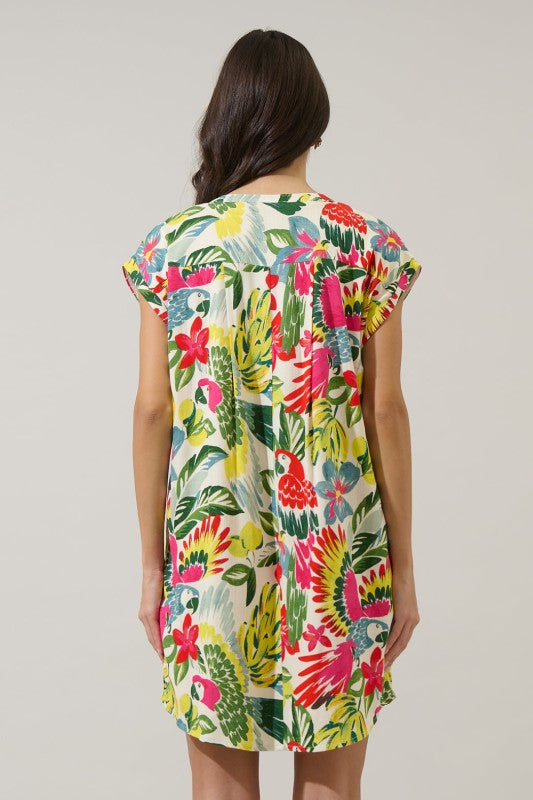 Wissa Tropical Jasla Shift Mini Dress
