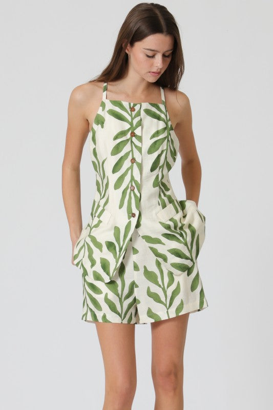 Emerald Vine Shorts Set