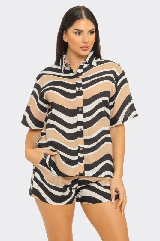 Wavy Baby Shorts Set