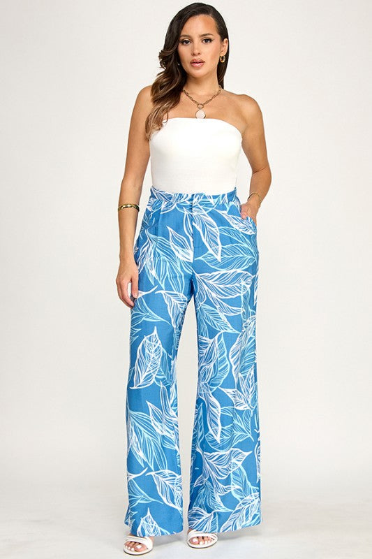 Leafy Leisure Wide Leg Pants
