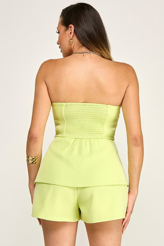 Lime Light Strapless Romper