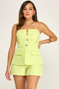 Lime Light Strapless Romper