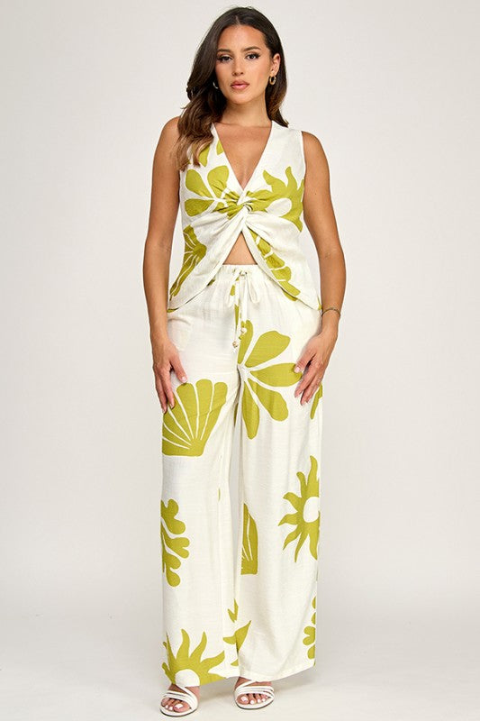 Citrus Cutout Pants Set