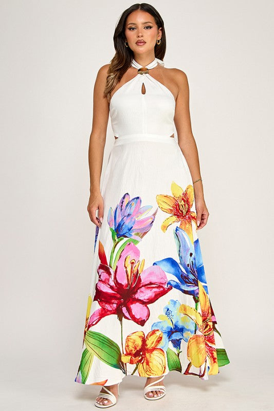 Painted Petals Maxi Dress