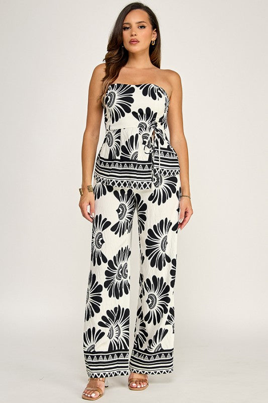 Contrast Kiss Pants Set