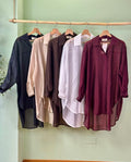 Organza Oversized Cover Up Shirt