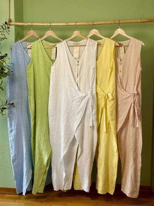 Island Wrap Linen Jumpsuit