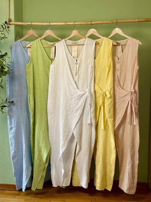 Island Wrap Linen Jumpsuit