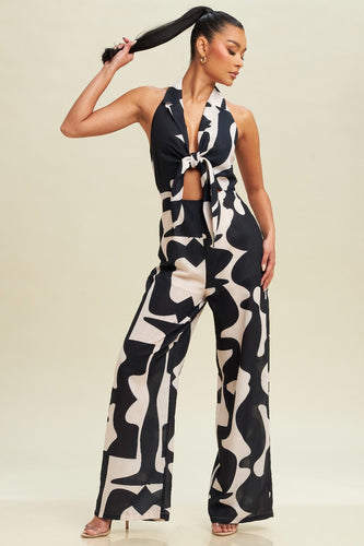 Linen Abstract Jumpsuit