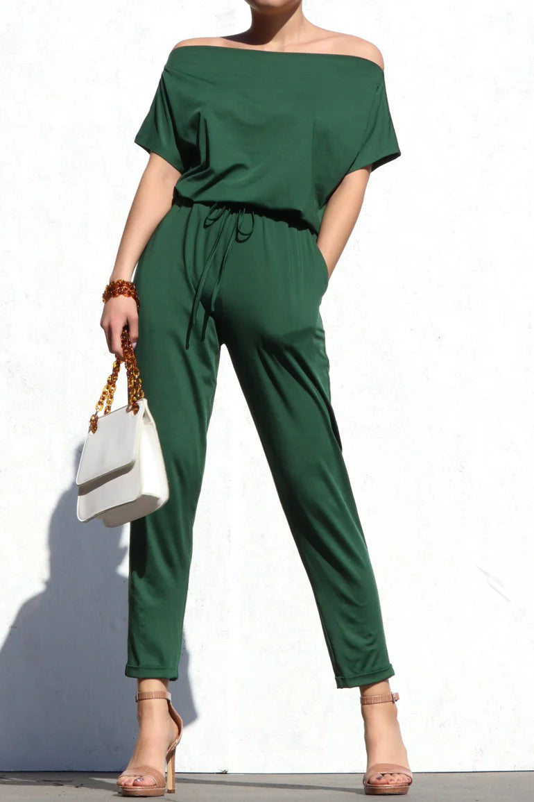 OFF SHOULDER VENETIAN JUMPSUIT