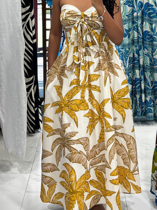 Banana Vibe Halter Dress