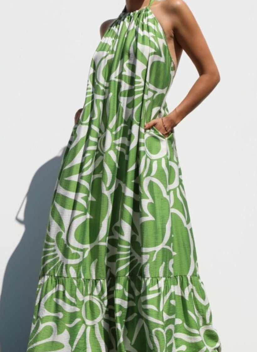 Palm Fresco Halter Maxi