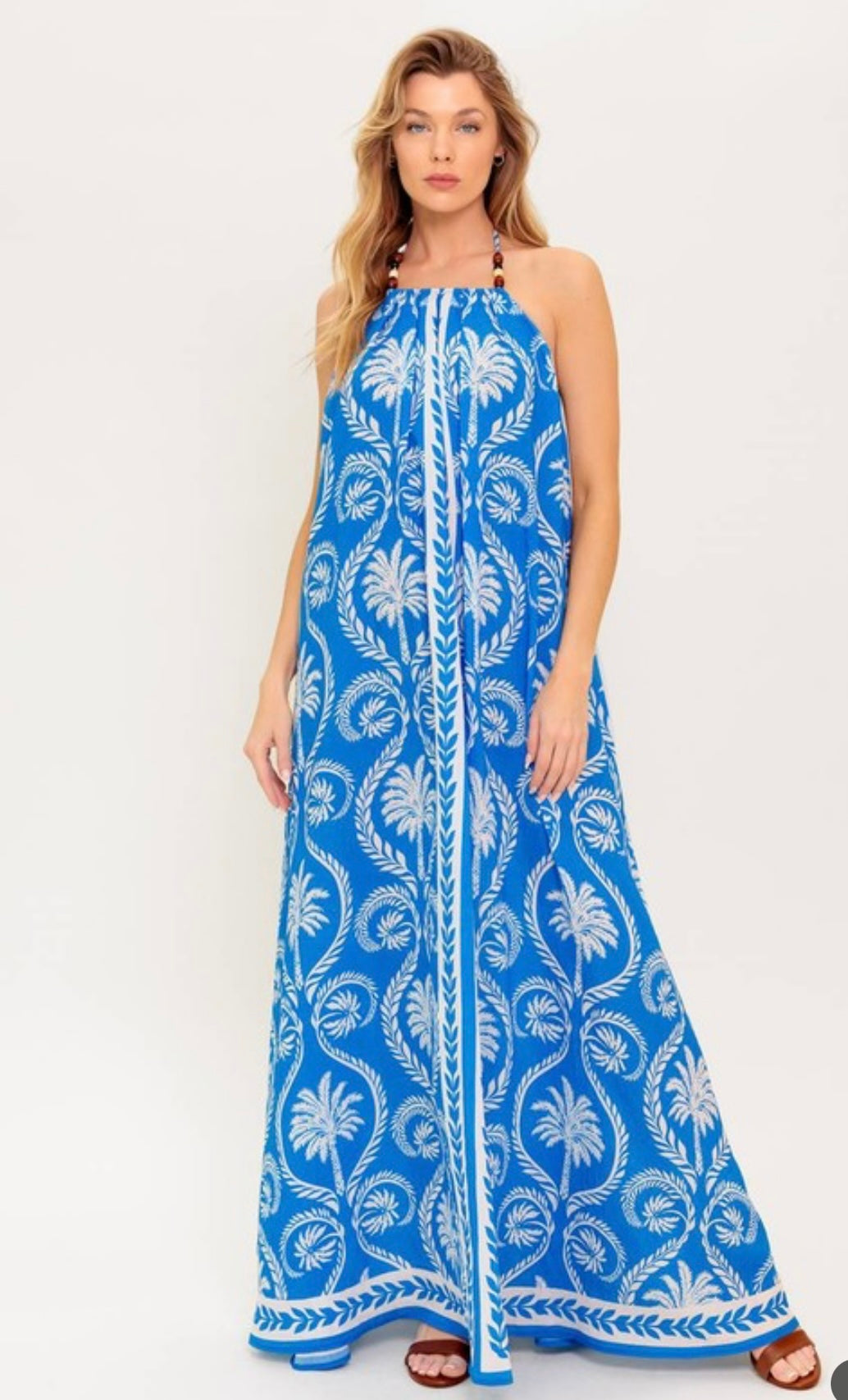 Island Breeze Halter Maxi Dress