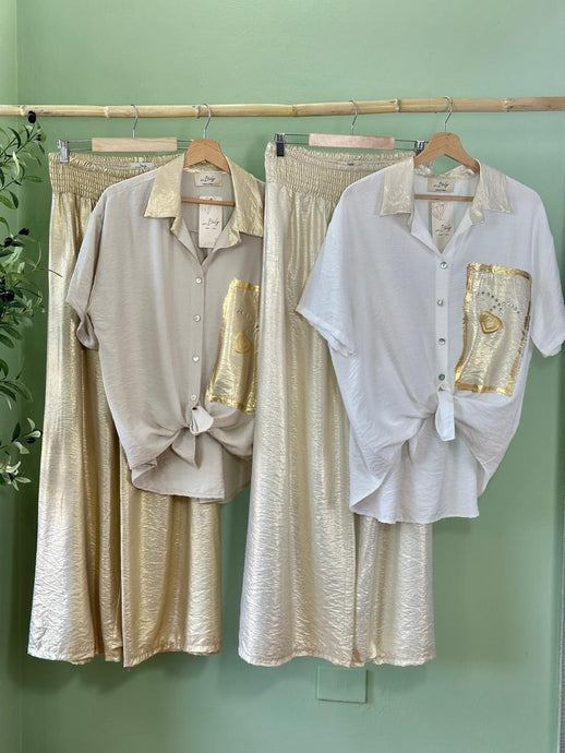 Metallic Majesty Pants Set