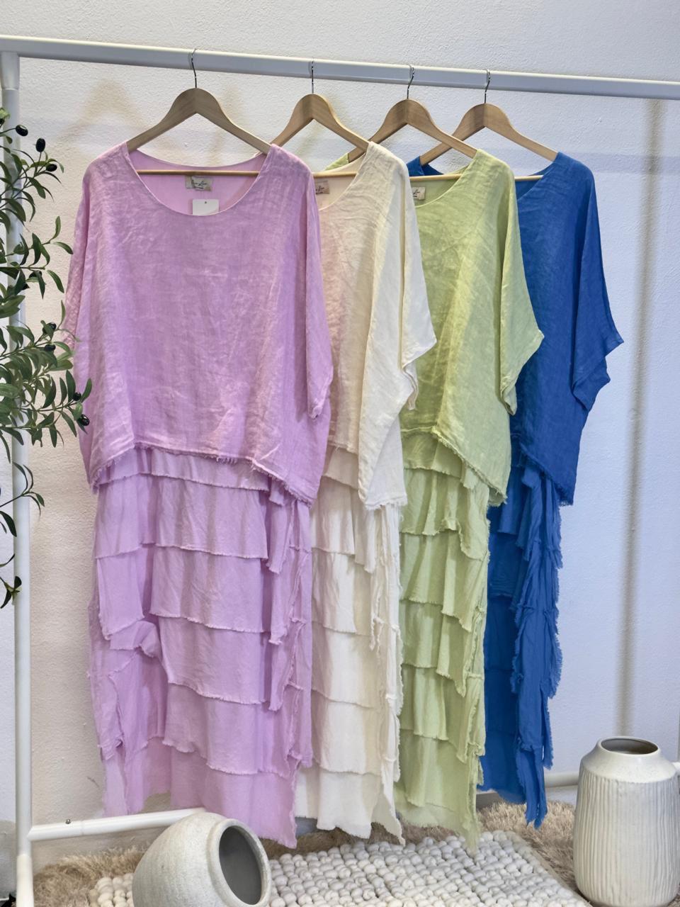 Ruffle Shuffle Linen Dress