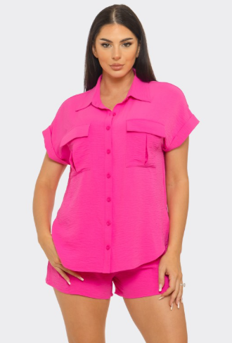 Keep It Button Down Cool Shorts Set