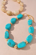 oval resin bead ball necklace
