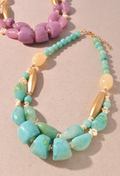 Stone bead layered necklace