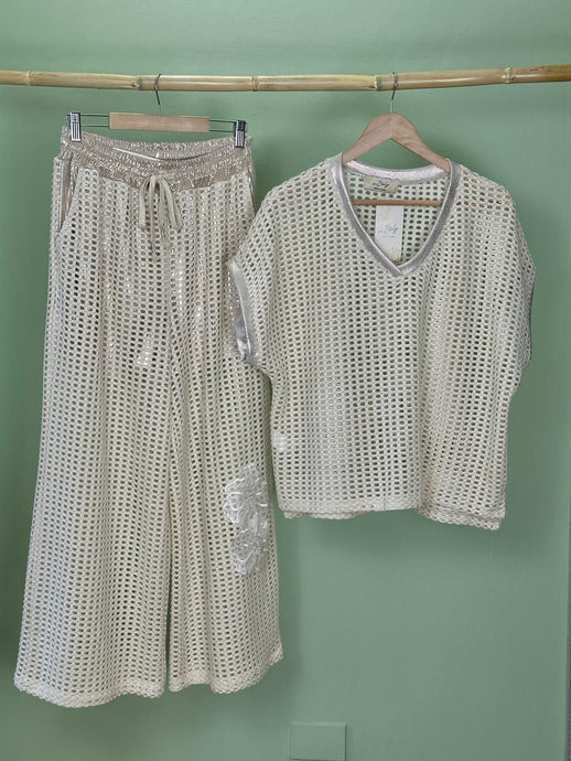 Shiny Mesh Pants Set