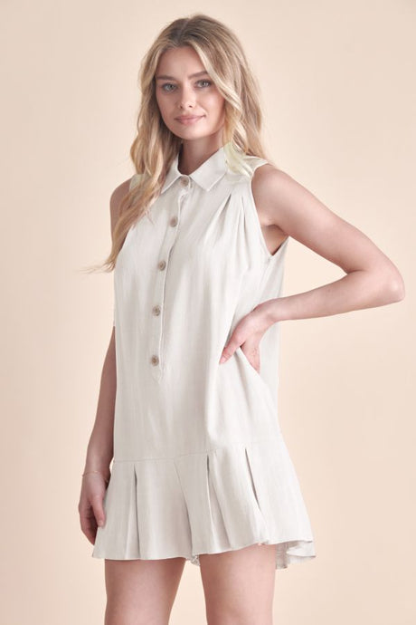 Linen Blend Flare Romper