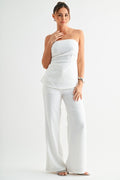 Side Split Strapless Pants Set