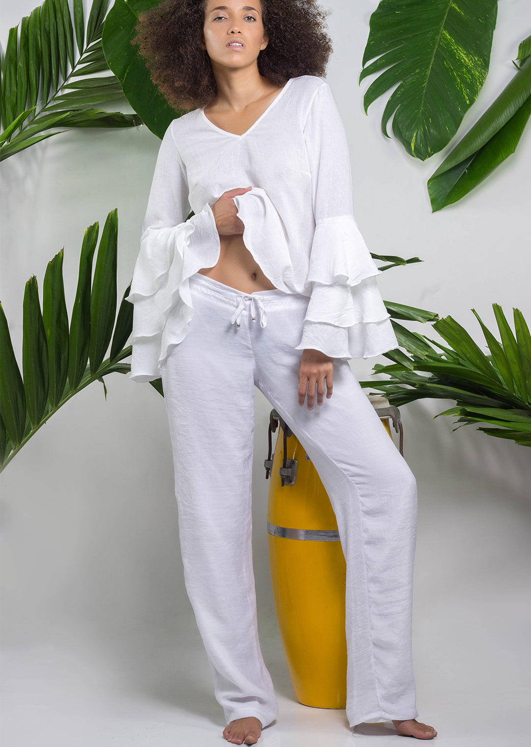 Draw String Pants Polka Dots Jamaica