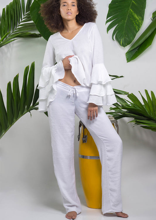 Draw String Pants Polka Dots Jamaica